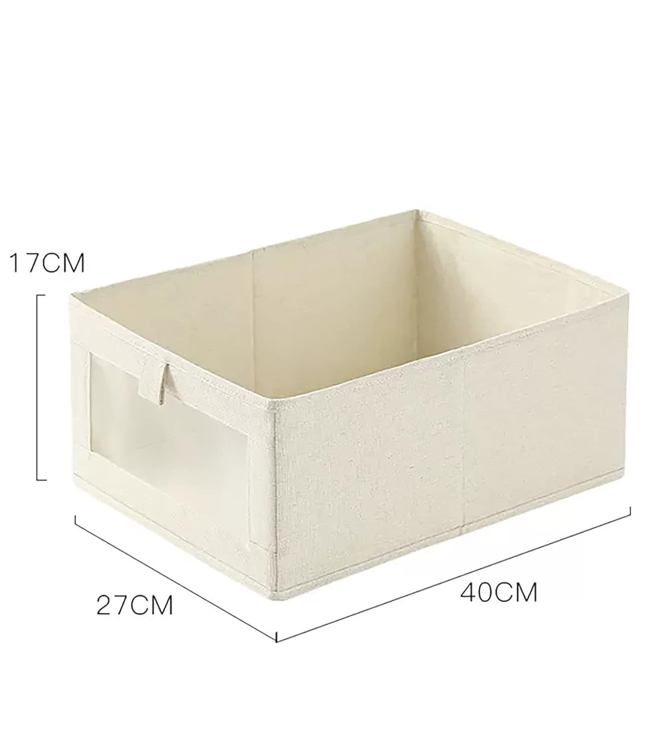Premium Cotton Wardrobe Organizer Box | Pack of 2 | 40x27x17 cm