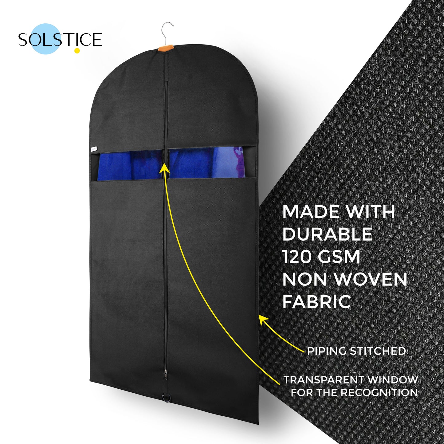 Pack of 5 Suit Cover Big Size with Zip of 40 x 24 inch