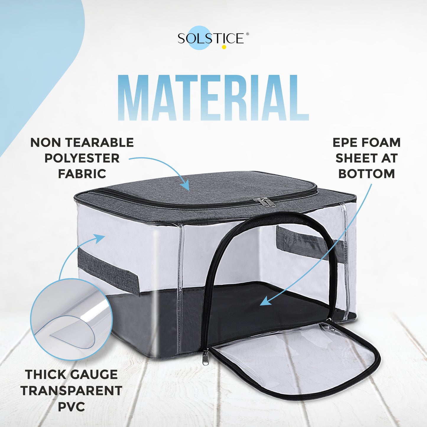 Set of 2 Storage Box for Clothes of Plastic 44 x 32 x 24 cm