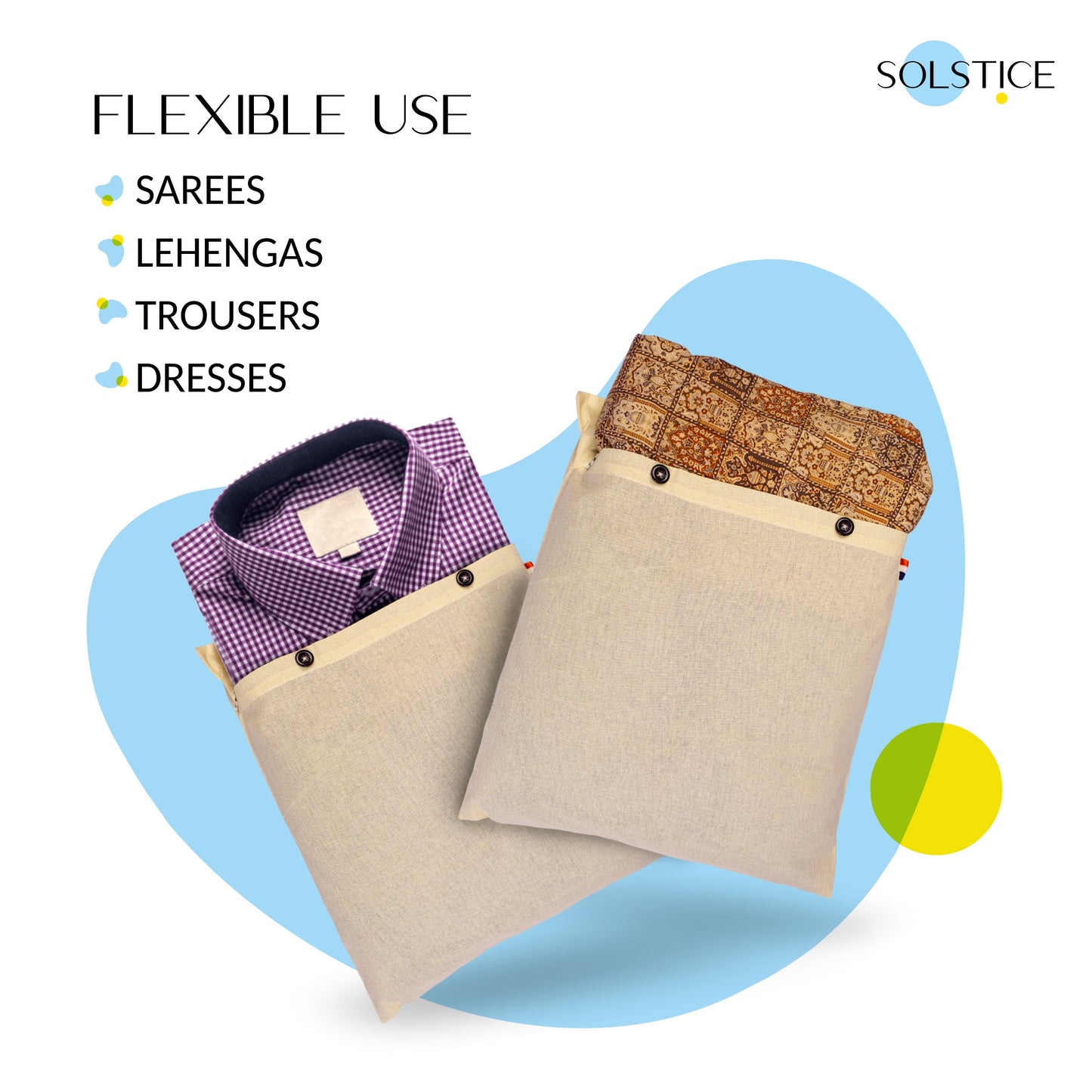 Set of 12 Cotton Saree Covers / bags for Storage 16 x 14 inches