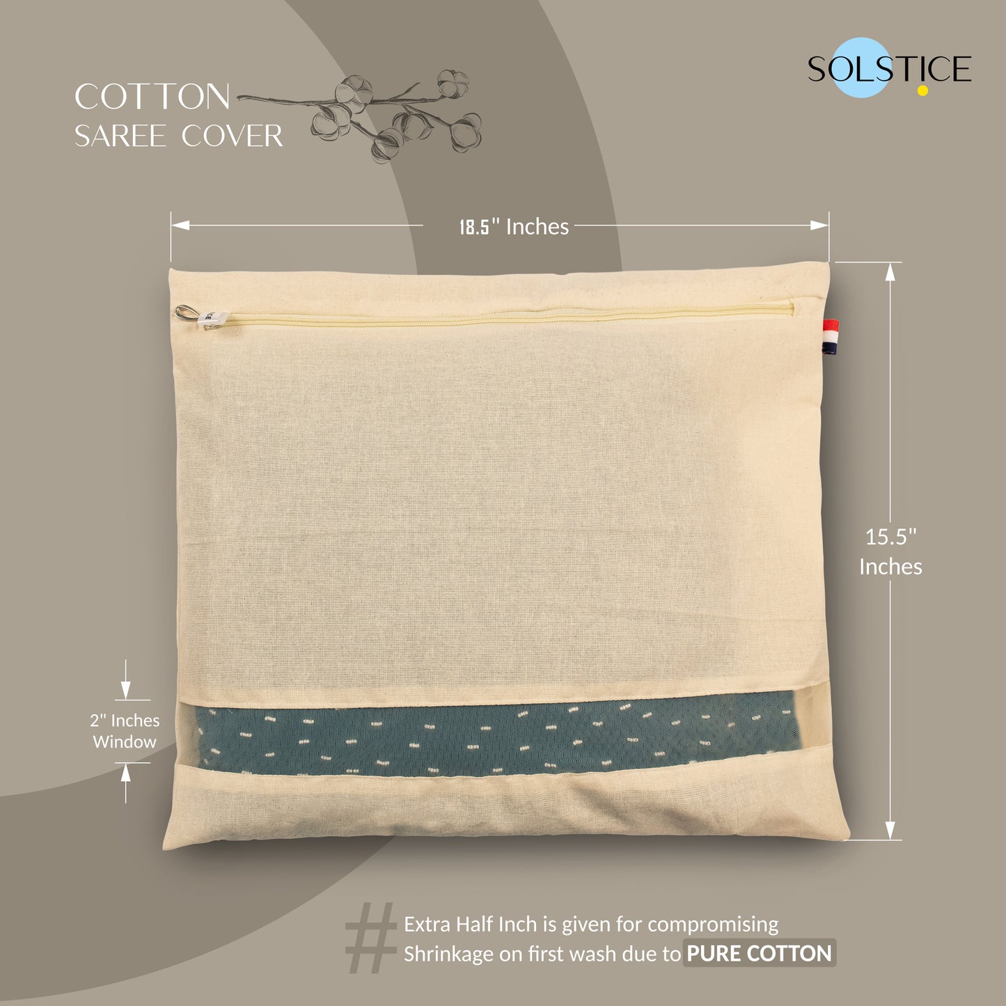 Set of 5 cotton big saree covers / bags for storage single 18 x 15 Inches