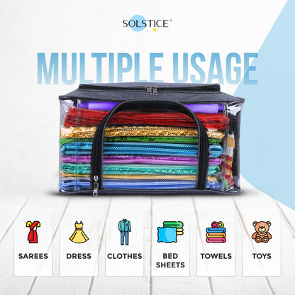 Pack of 4 Storage Box for Clothes of Plastic (44 x 32 x 24 cm)